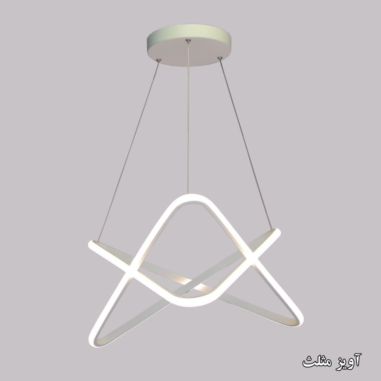 لوستر آویز مدرن مدل مثلث دارای ریموت هوشمند