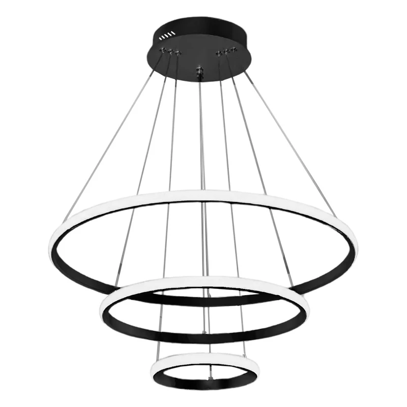 لوستر آویز مدرن 3 حلقه  کوچک مدل نواری گرد ریموت دار هوشمند